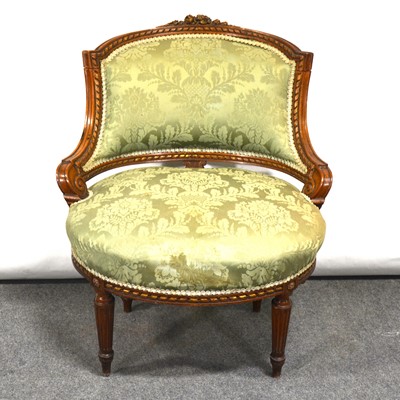 Lot 404 - Louis XVI style walnut and parcel gilt nursing chair