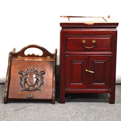 Lot 370 - Two Chinese cabinets, coal scuttle and a Chinese coffee table