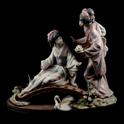 Lot 11 - Large Lladro group, Springtime in Japan, model 1445