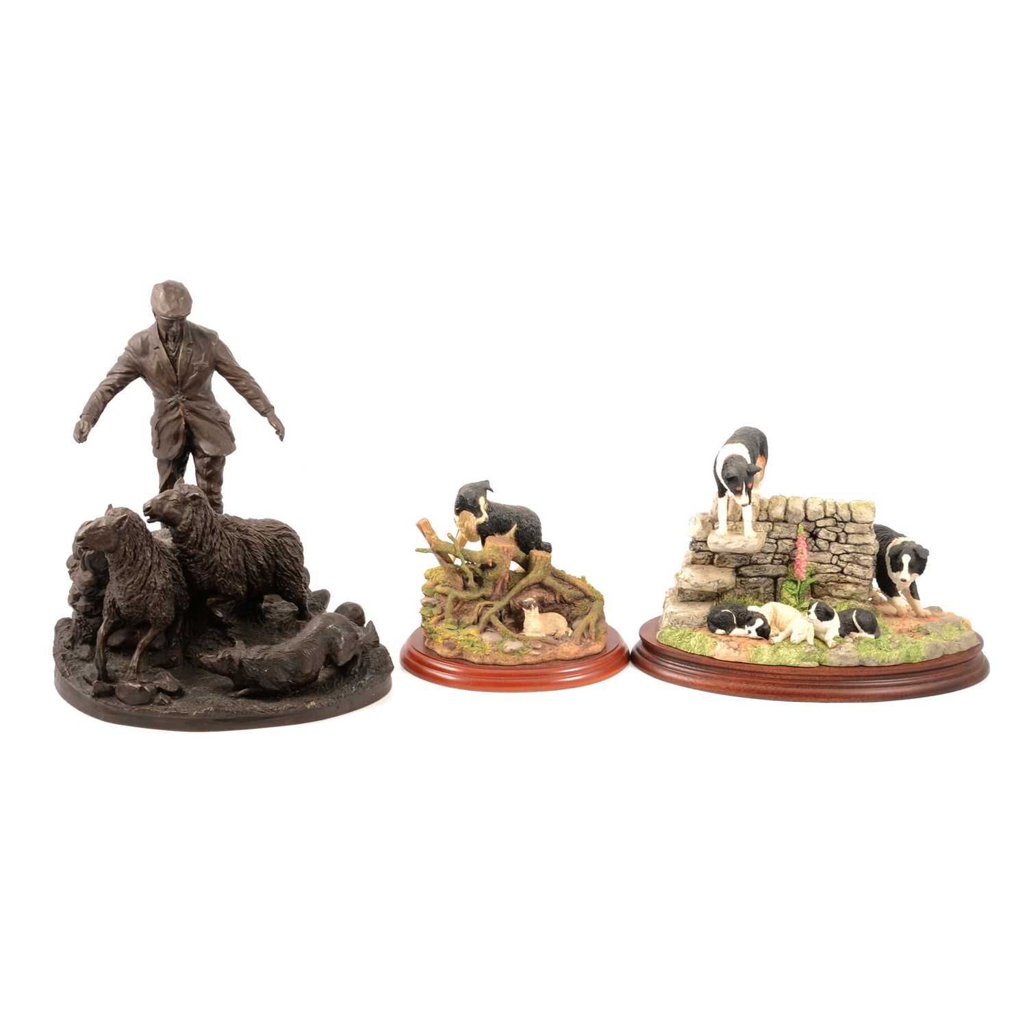 Lot 30 - Two Border Fine Arts  groups and another bronzed farming group