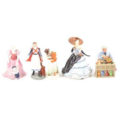 Lot 14 - CATALOGUE AMENDMENT - Ten Royal Doulton and other figures including the Evacuees