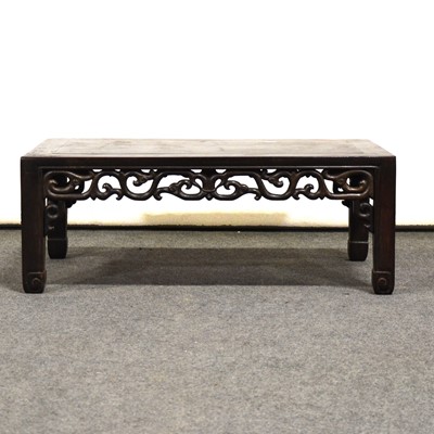 Lot 386 - Chinese hardwood low table