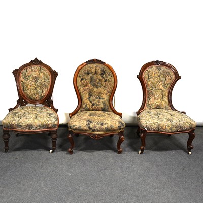 Lot 493 - Three Victorian nursing chairs