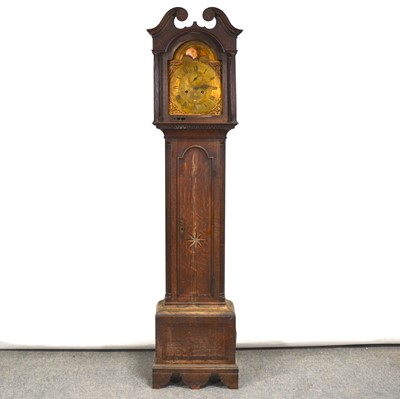 Lot 497 - Georgian grandfather longcase clock, signed Valentine Downs, Louth