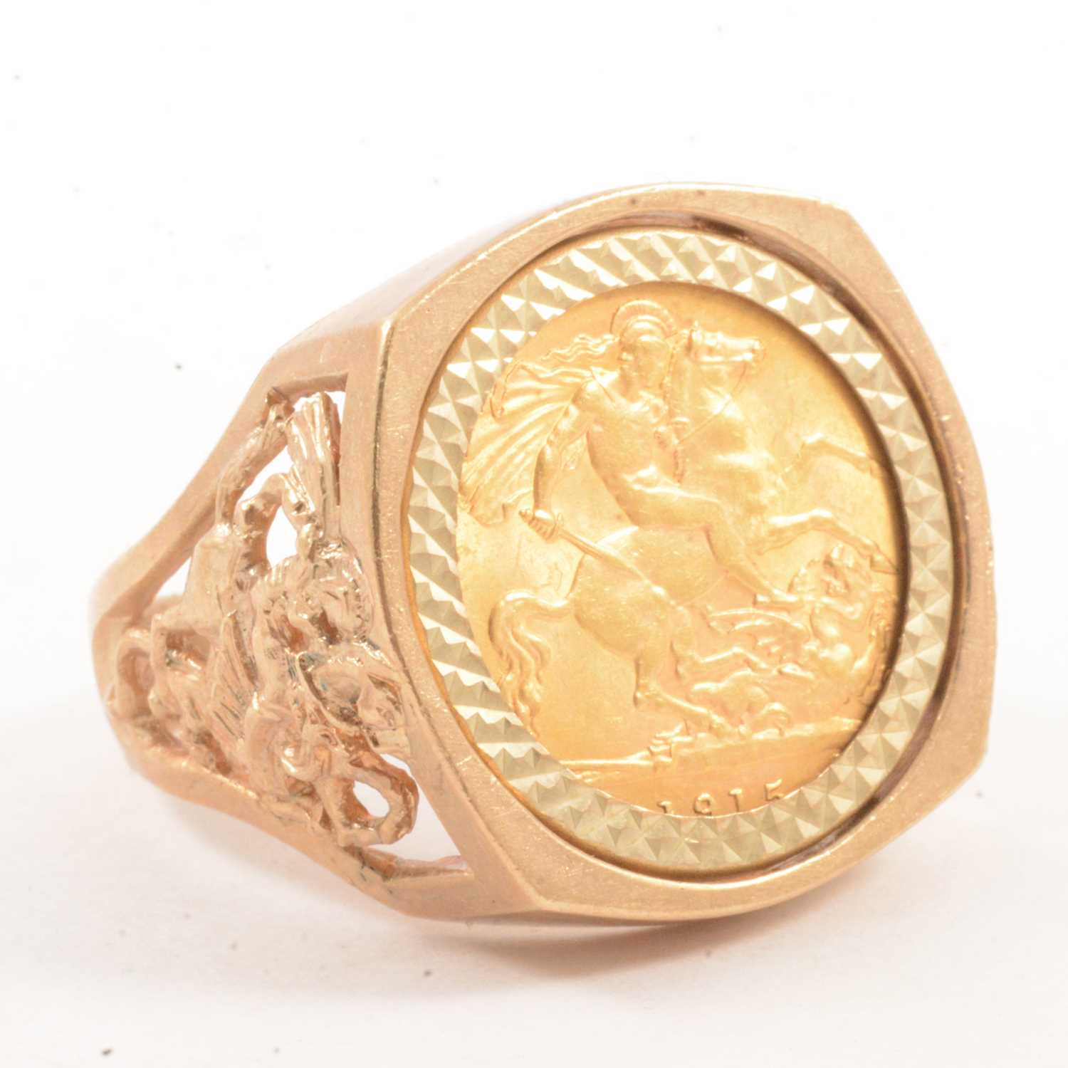 Lot 144 - A Gold Half Sovereign Coin ring.