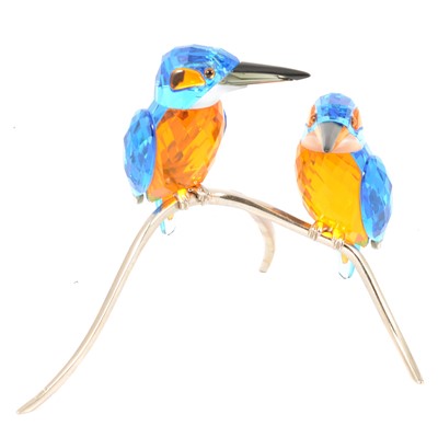 Lot 46 - Swarovski Crystal 'Kingfishers', from the Birds of Paradise series, boxed