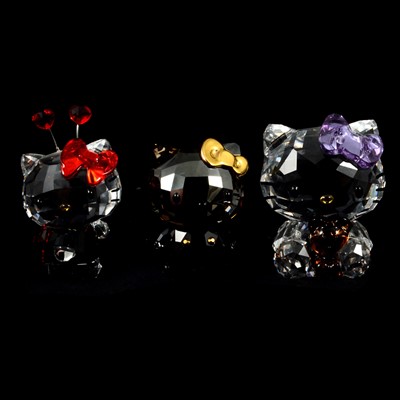 Lot 51 - Three Swarovski Crystal 'Hello Kitty' figures, all boxed