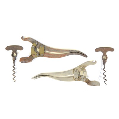 Lot 349 - Two Tangent Levers with associated corkscrews