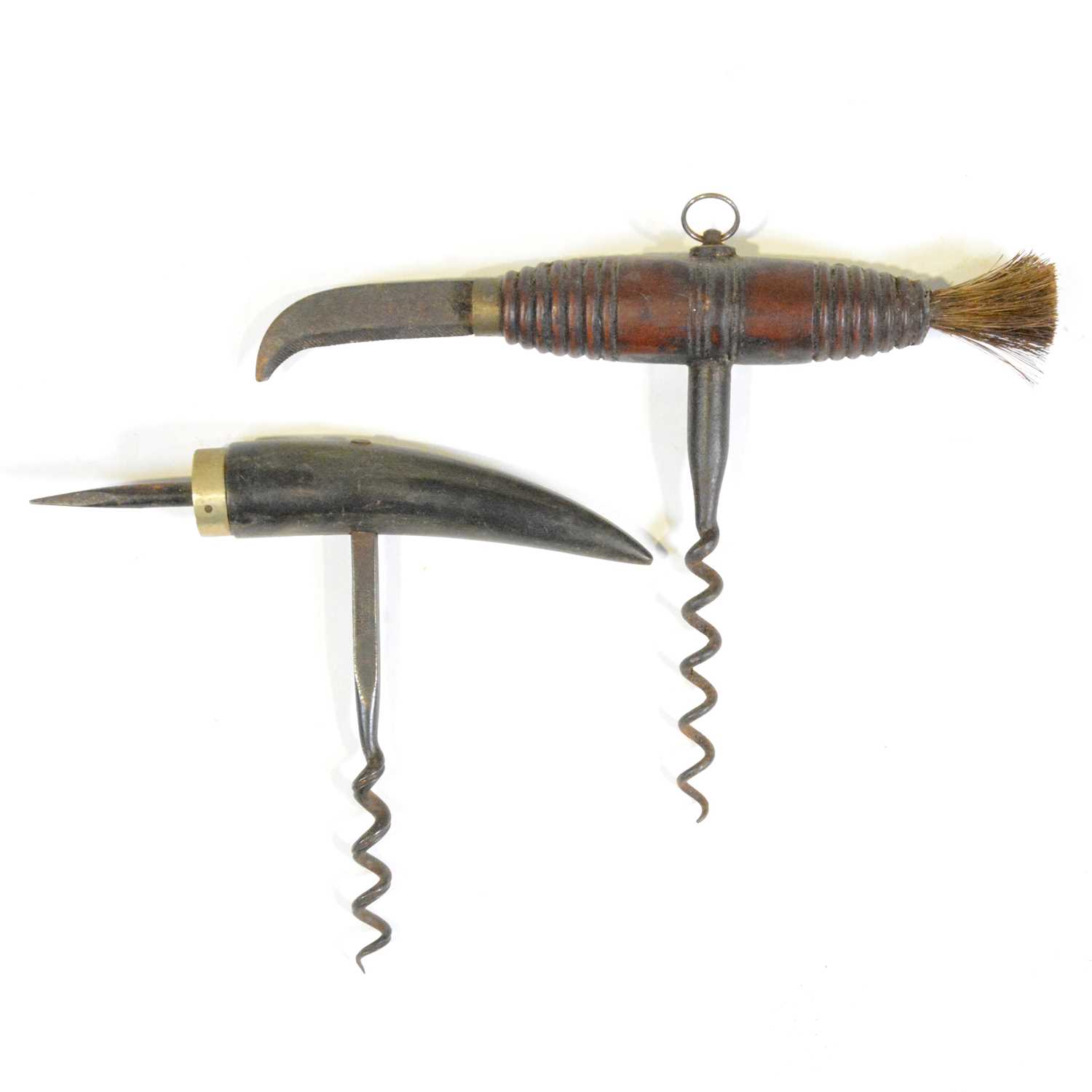 Lot 32 - Two 19th Century simple direct pull corkscrews