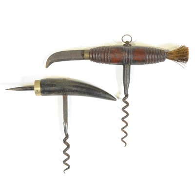 Lot 32 - Two 19th Century simple direct pull corkscrews