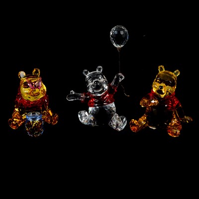 Lot 56 - Three Swarovski Crystal, three Disney 'Winnie the Pooh' figures, all boxed