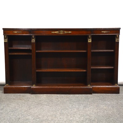 Lot 400 - Reproduction mahogany breakfront bookcase