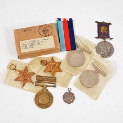 Lot 366 - Medals - A WW2 group of four, a United Nations Korea Medal, and other commemorative medals.