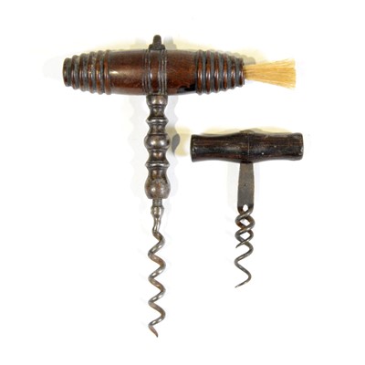 Lot 48 - Direct pull corkscrew and a small double helix corkscrew
