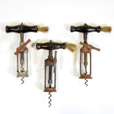Lot 51 - Lund patent London Rack corkscrew and two other London Rack corkscrews