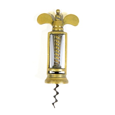 Lot 55 - Brass corkscrew by Mapplebeck & Lowe