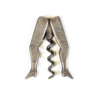 Lot 65 - Novelty folding corkscrew in the form of a pair of ladies legs