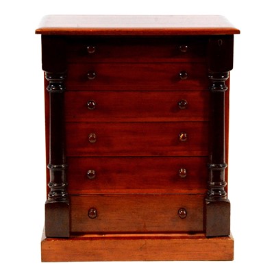 Lot 414 - Victorian walnut miniature wellington chest