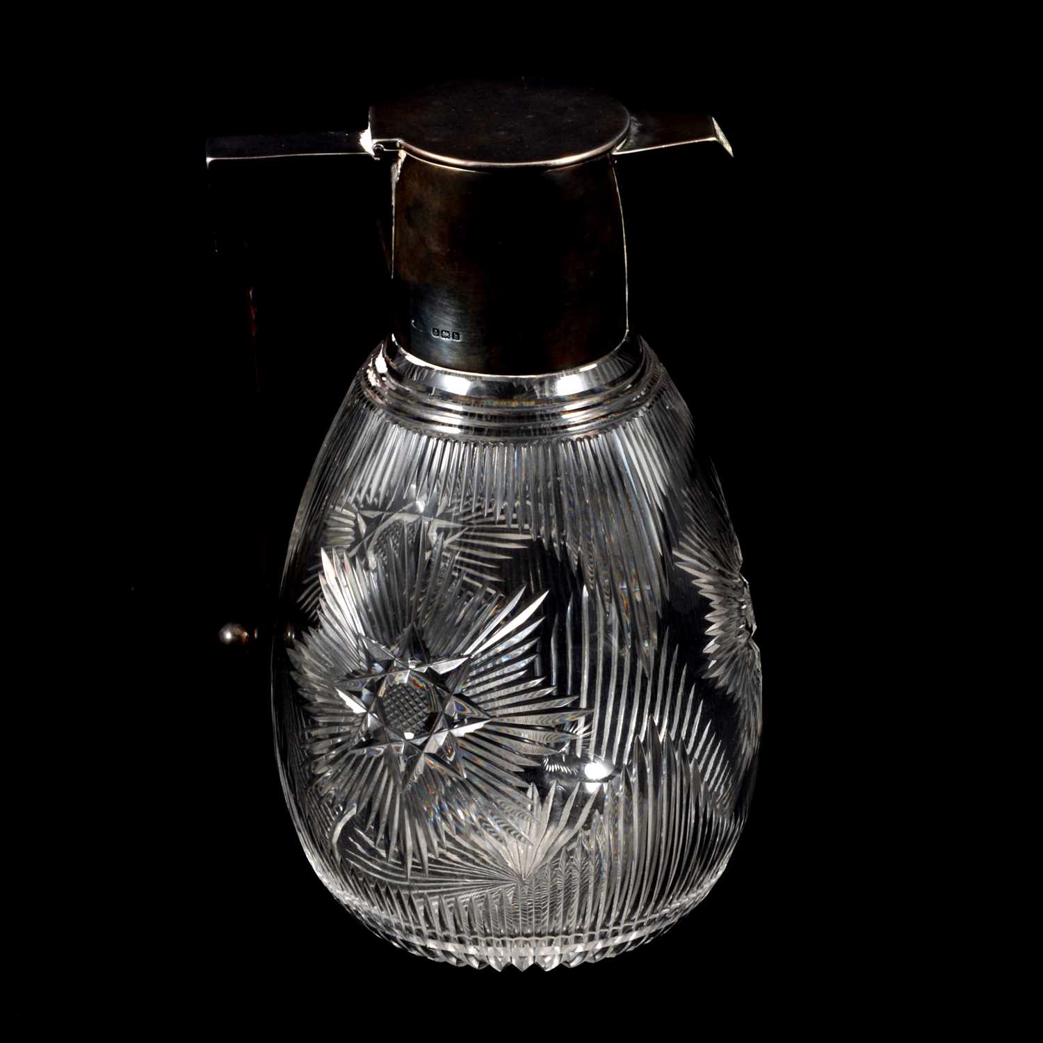 Lot 270 - Silver mounted water jug, John Grinsell & Sons, Birmingham 1907.