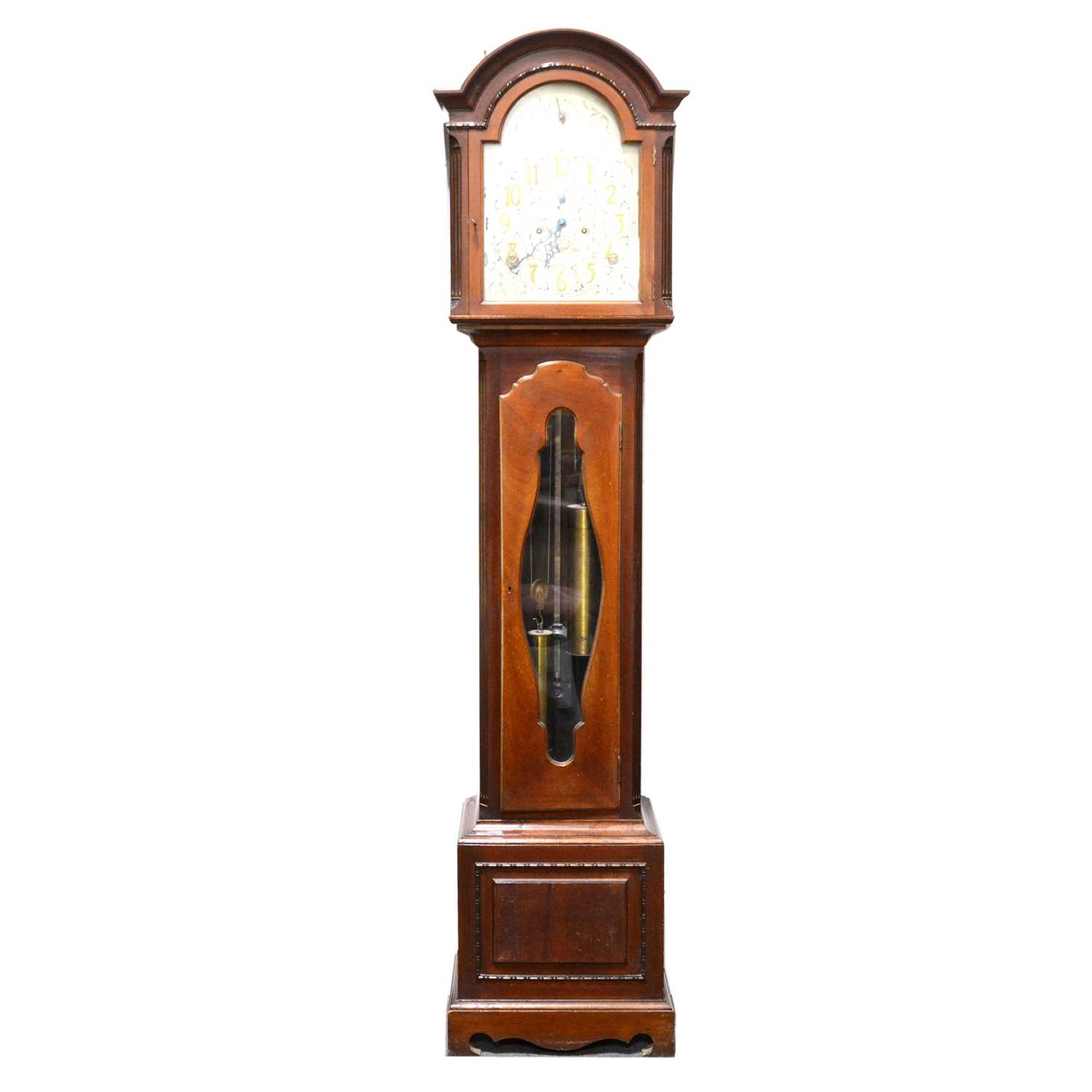646 Clock Lot 646 - Edwardian mahogany longcase clock,