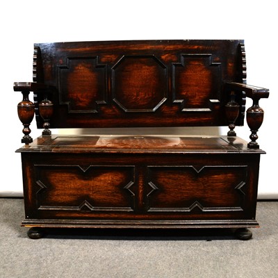 Lot 708 - Oak monks bench