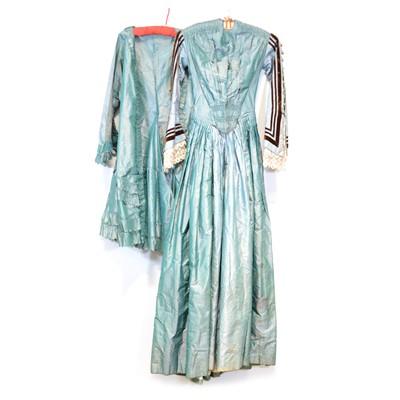 Lot 306 - A Victorian hand sewn full length dress and long jacket.