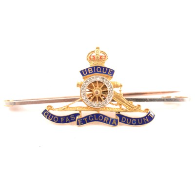 Lot 263 - A Royal Artillery sweetheart brooch.