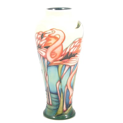 Lot 10 - Philip Gibson for Moorcroft Pottery, an Everglade Flamingo vase.