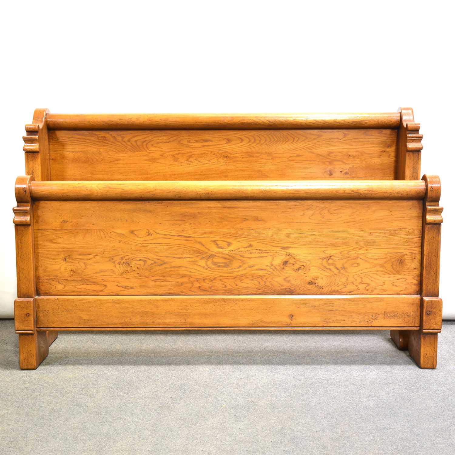 Lot 751 - French oak sleigh bed frame