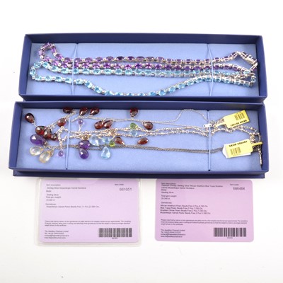 Lot 108 - Five gemset necklaces.