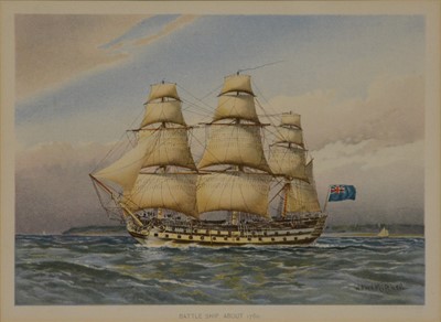 Lot 338 - W Fred Mitchell, eight chromolithographic nautical prints