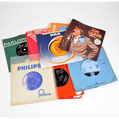 Lot 196 - 45s vinyl music records, one box of mixed 1960s including The Beatles; The Kinks etc