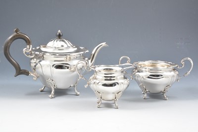 Lot 253 - Silver three piece tea set