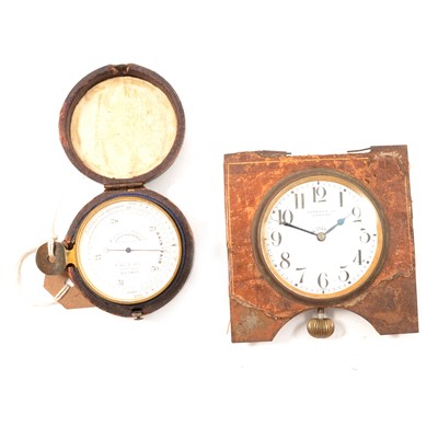 Lot 163B - Hutchinsons pocket barometer and a travel clock