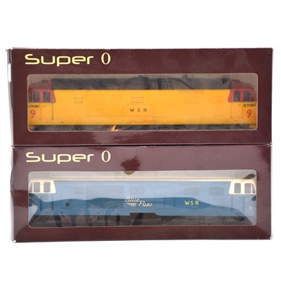 Lot 104 - Two O gauge model railway locomotives, including 'Blue Flyer' Bo-Bo diesel electric