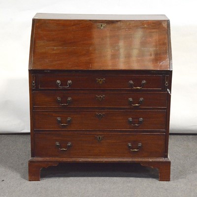 Lot 682 - George III mahogany bureau