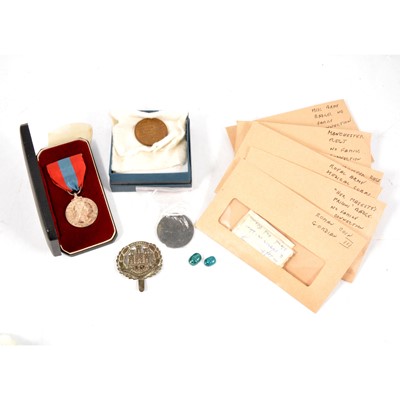 Lot 256 - Imperial Service Medal, Cap Badges, assorted coins