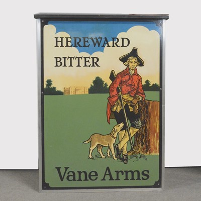 Lot 368 - Hereward Bitter Vane Arms painted wooden pub sign, formerly from the Vane Arms Sudborough