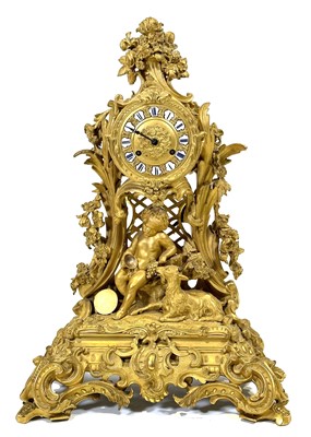 Lot 393 - French ormolu mantel clock, 19th Century