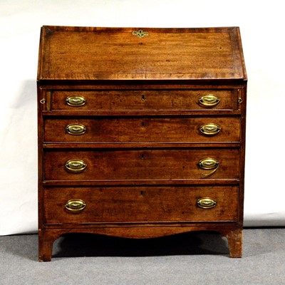 Lot 664 - George III mahogany bureau