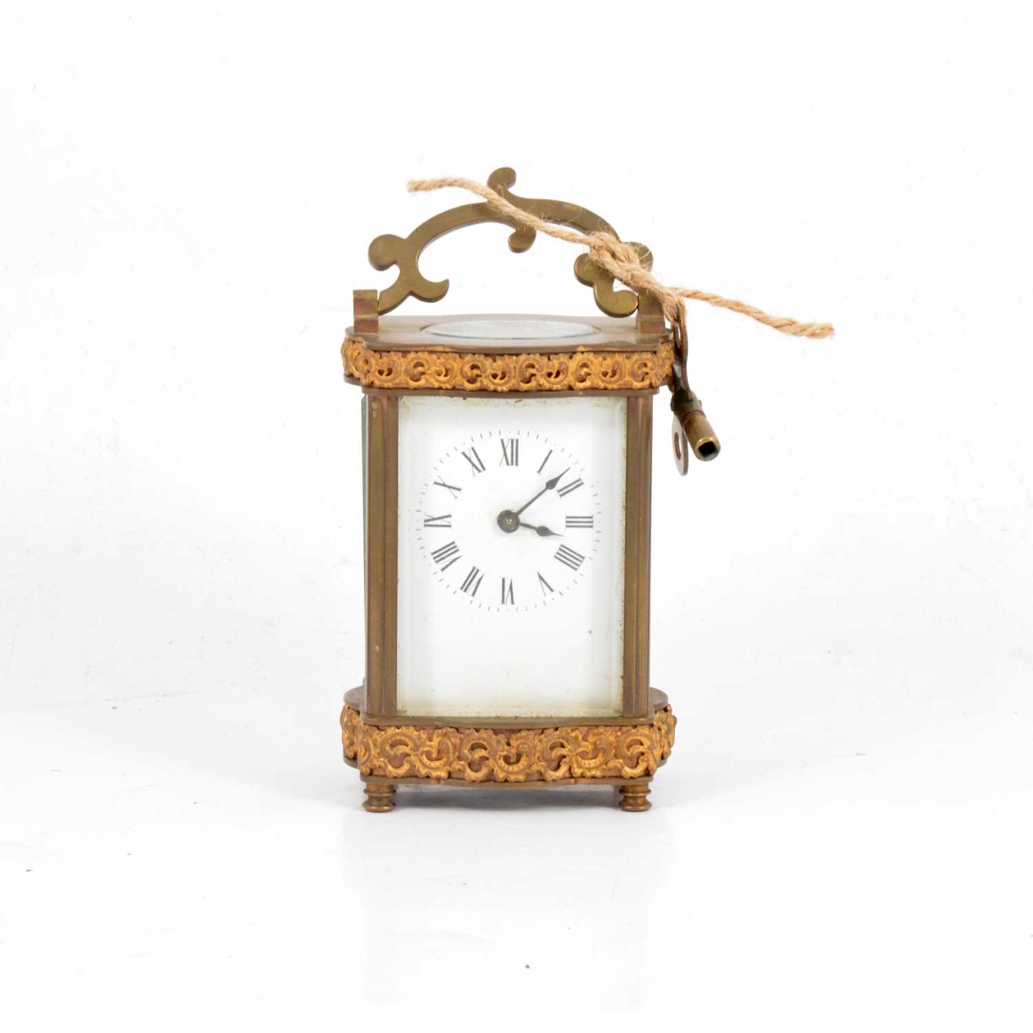 Lot 105 French brass carriage clock,