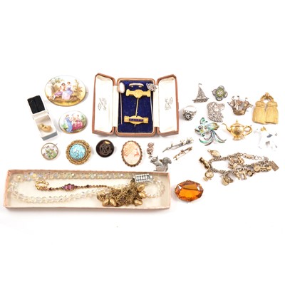 Lot 458 - A collection of costume and silver jewellery.