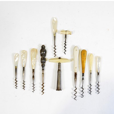 Lot 70 - Steel corkscrew/seal, other direct pull corkscrews