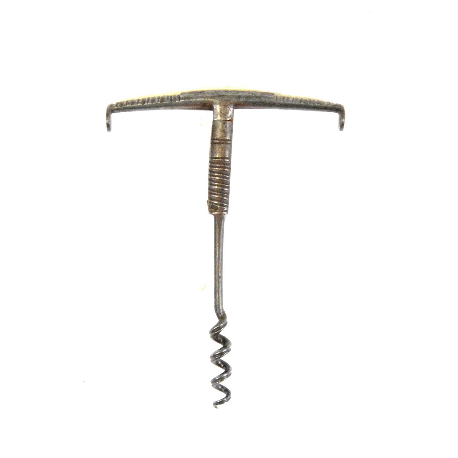 Lot 71 - 18th Century steel double folding corkscrew,