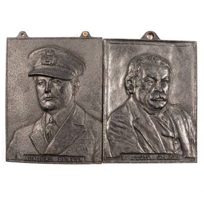 Lot 110 - Two metal portrait plaques