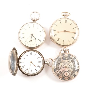 Lot 317 - Four silver pocket watches.