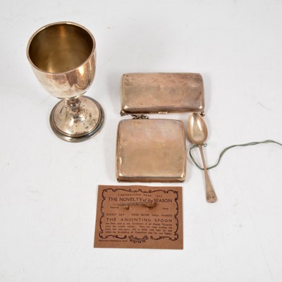 Lot 285 - Silver goblet, etc.