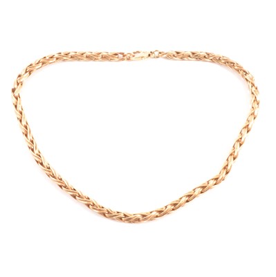 Lot 223 - A 9 carat yellow gold chain link necklace.