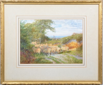 Lot 554 - George Shalders, Shepherds with flock