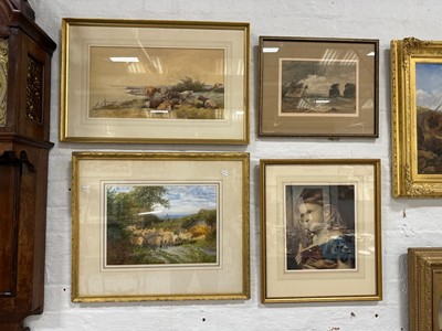 Lot 554 - George Shalders, Shepherds with flock
